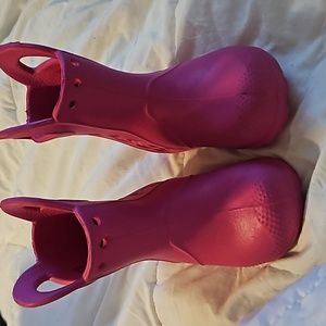 Girls Pink Croc Size 7 Toddler Rainboots